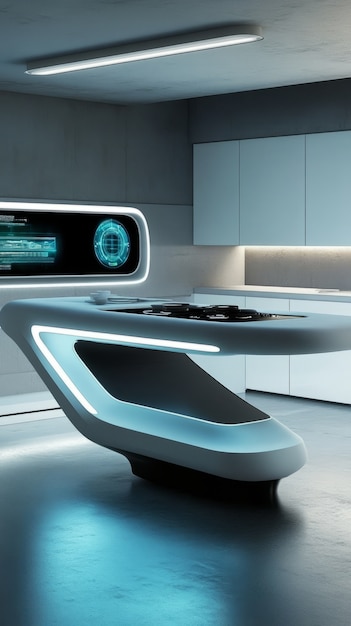 Futuristic kitchen interior design