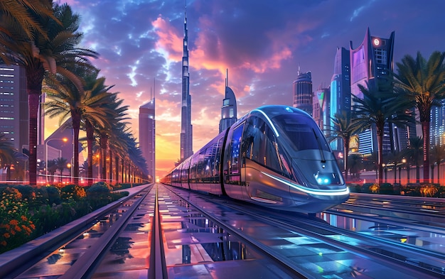 Free photo futuristic landscape of dubai