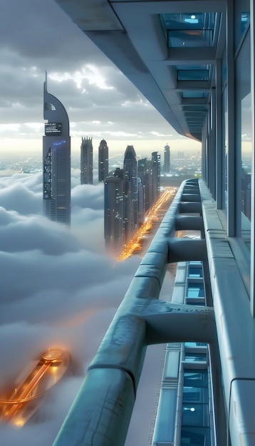 Free photo futuristic landscape of dubai