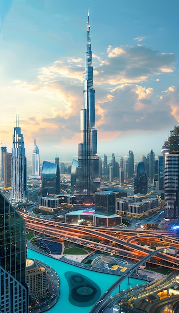 Futuristic landscape of dubai