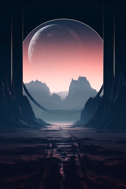 Futuristic moon background