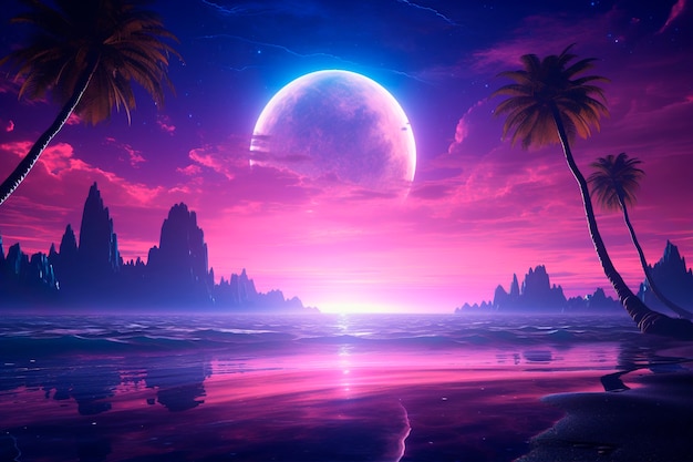 Futuristic moon background