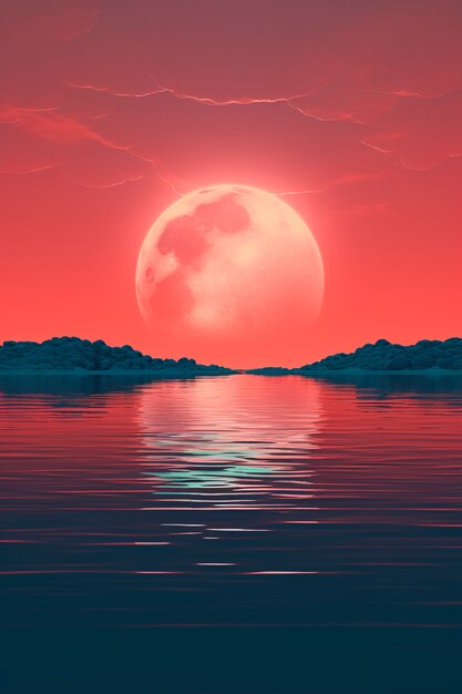 Futuristic moon background