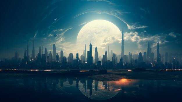 Futuristic moon background