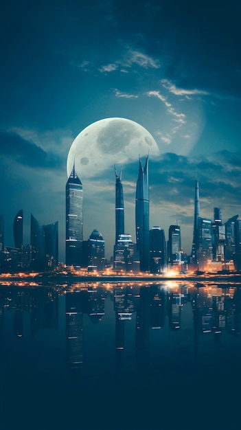 Free Photo futuristic moon background