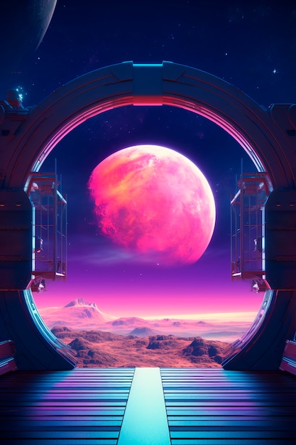 Futuristic moon background