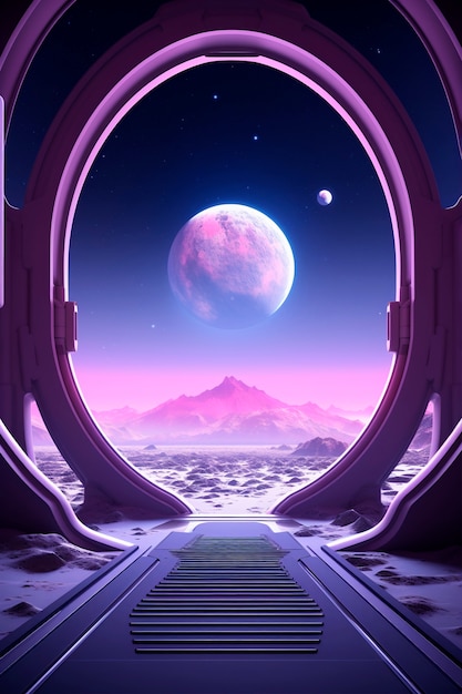 Futuristic moon background