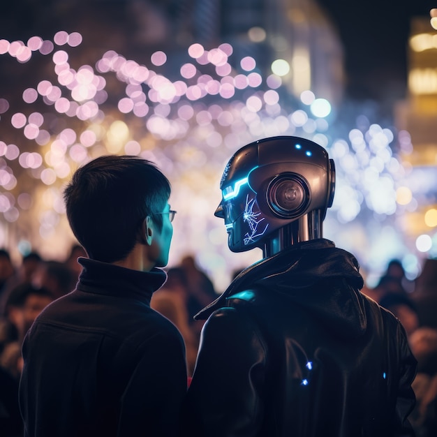 Free photo futuristic new year's eve celebration