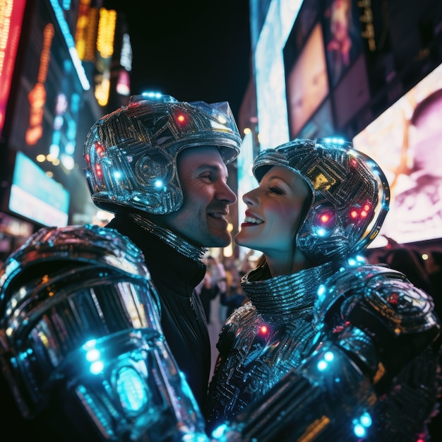 Free photo futuristic new year's eve celebration