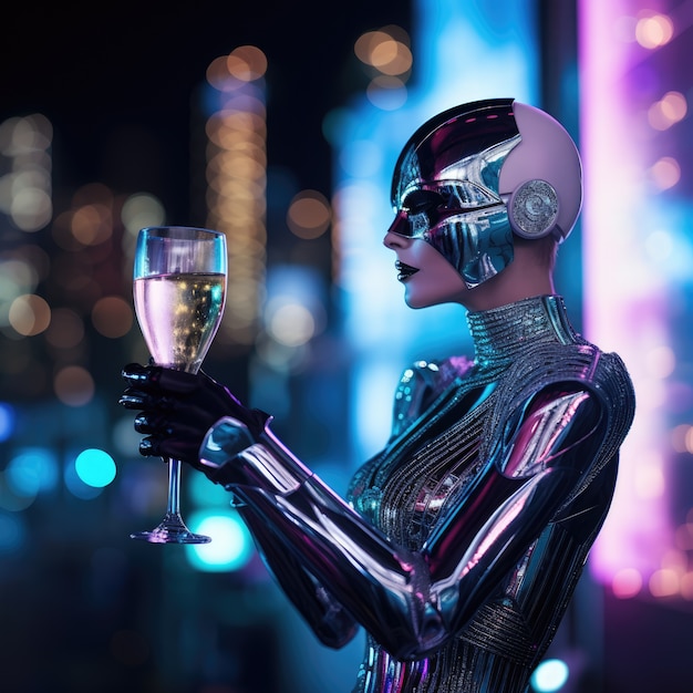 Free Photo futuristic new year's eve celebration