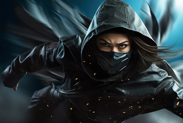 Free Photo futuristic ninja digital art