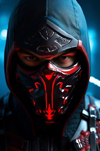 Free Photo futuristic ninja digital art