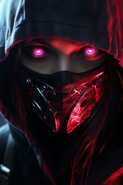 Free Photo futuristic ninja digital art