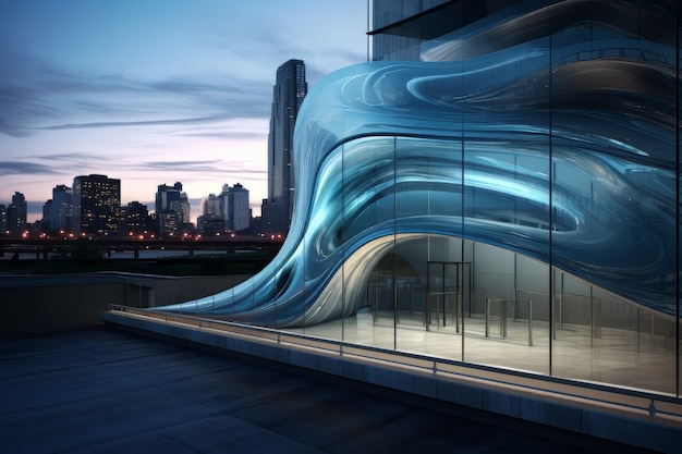 Free Photo futuristic office building architecture