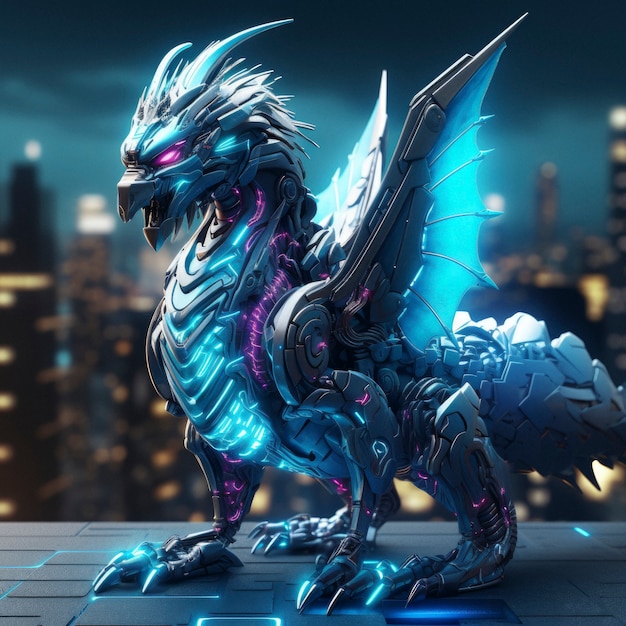 Free photo futuristic representation of dragon creature