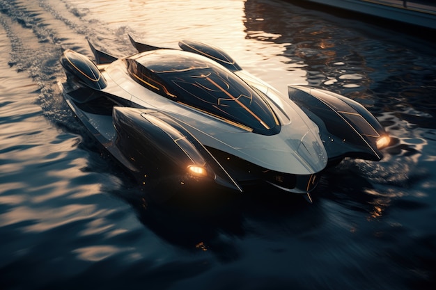 Free Photo futuristic representation of fast water vehicle