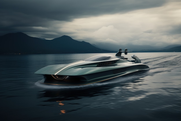 Free Photo futuristic representation of fast water vehicle