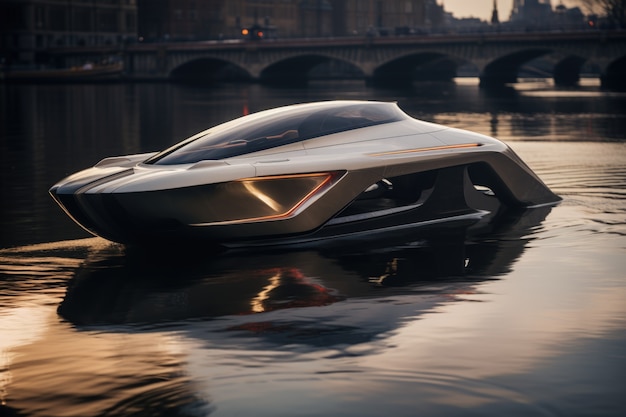 Free Photo futuristic representation of fast water vehicle