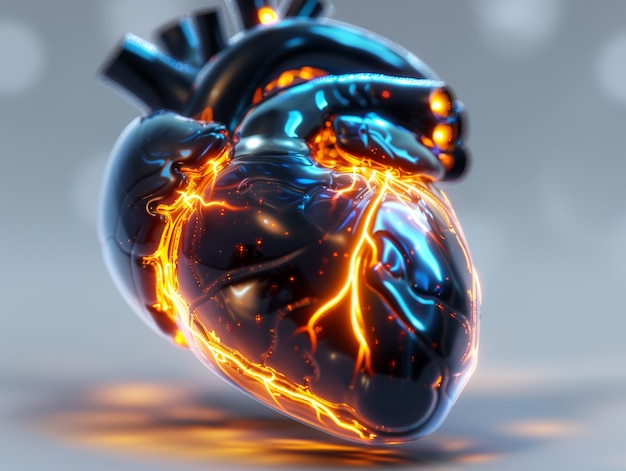 Free Photo futuristic representation of robotic human heart