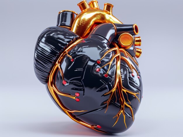 Futuristic representation of robotic human heart