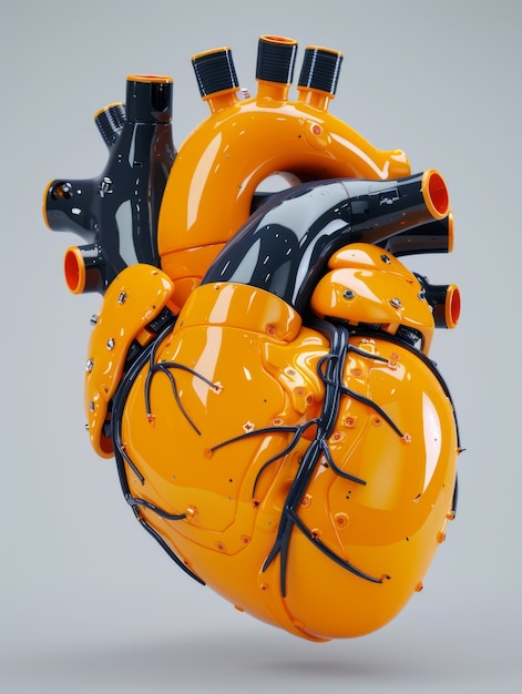 Free photo futuristic representation of robotic human heart