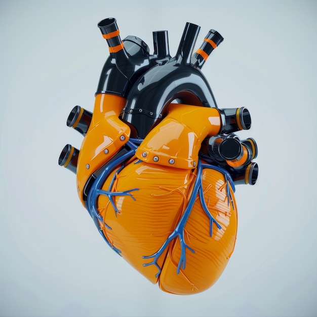 Free photo futuristic representation of robotic human heart