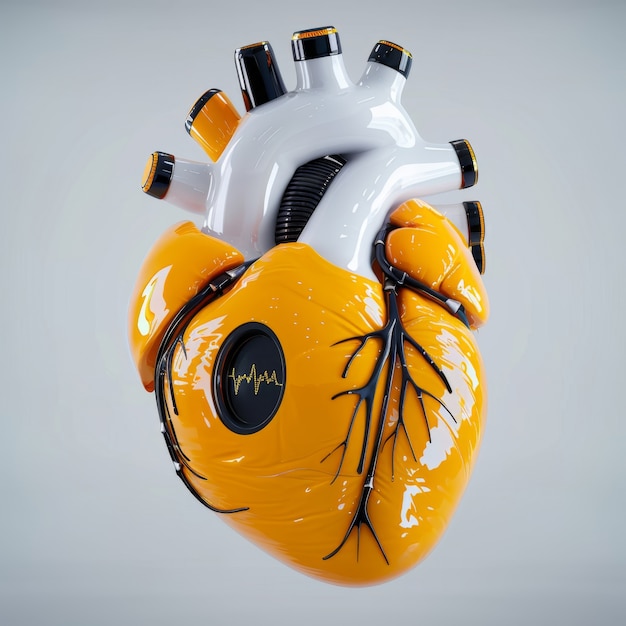 Futuristic representation of robotic human heart