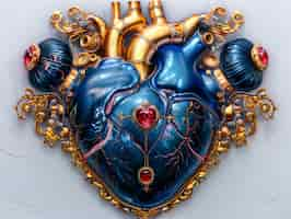 Free photo futuristic representation of robotic human heart