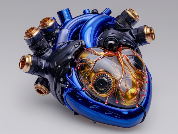 Futuristic representation of robotic human heart