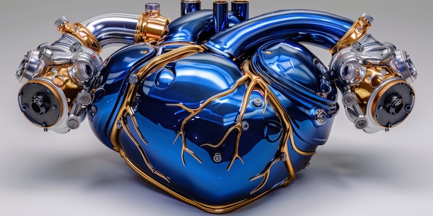 Free photo futuristic representation of robotic human heart