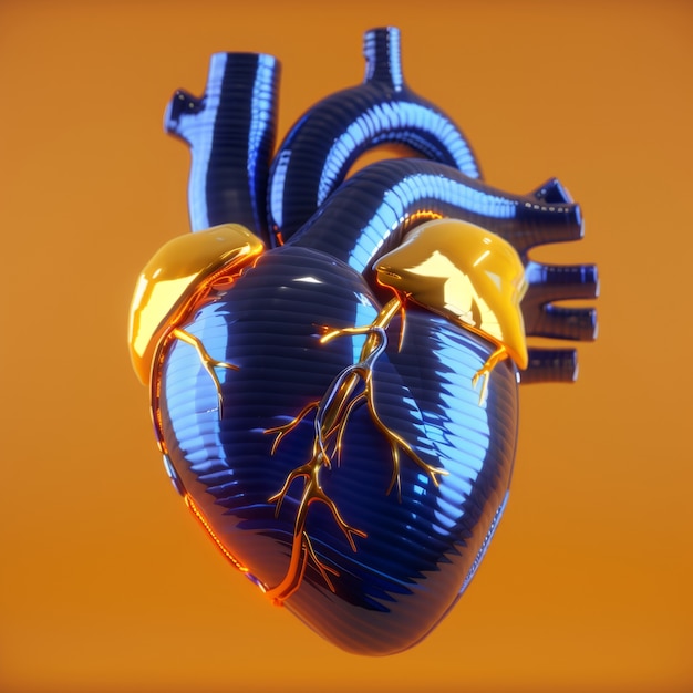 Futuristic representation of robotic human heart