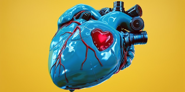 Free Photo futuristic representation of robotic human heart