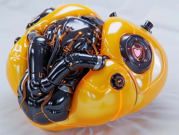 Futuristic representation of robotic human heart