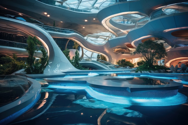 Free photo futuristic representation of water park