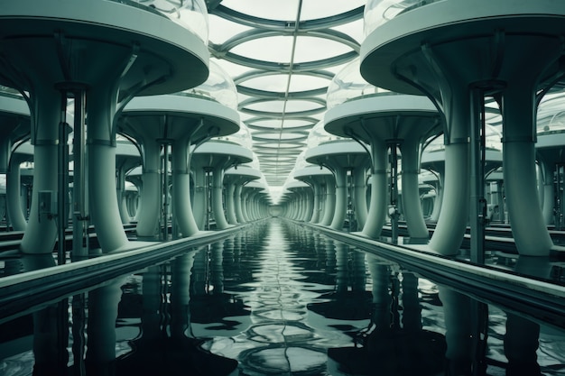 Free photo futuristic representation of water structure