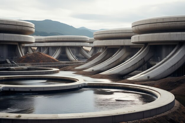 Futuristic representation of water structure