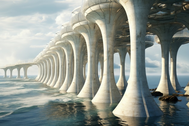 Futuristic representation of water structure