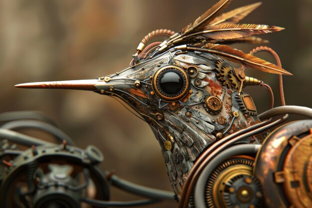 Futuristic robot hummingbird