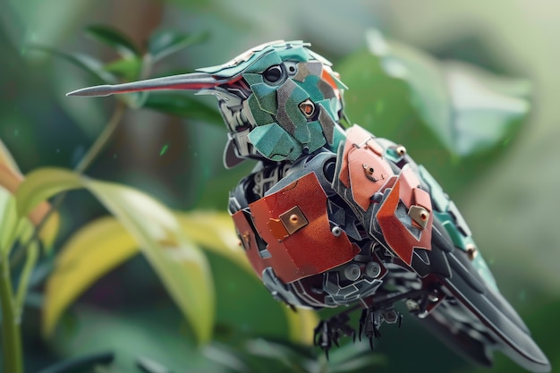 Free photo futuristic robot hummingbird