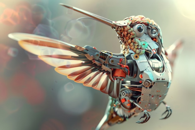 Futuristic robot hummingbird