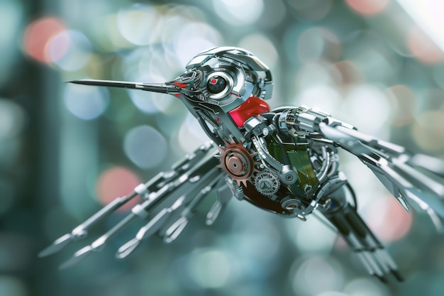 Free photo futuristic robot hummingbird