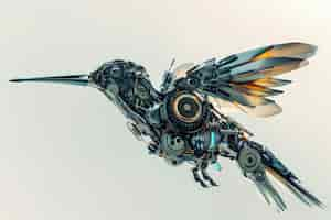 Free photo futuristic robot hummingbird