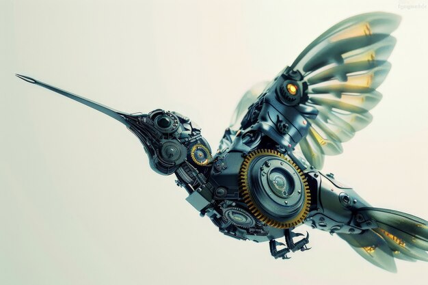 Futuristic robot hummingbird