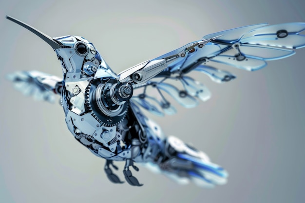 Futuristic robot hummingbird