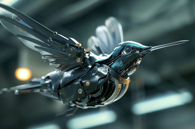 Free Photo futuristic robot hummingbird