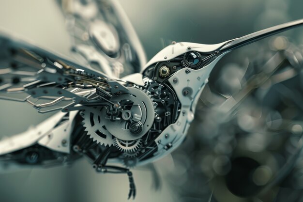 Futuristic robot hummingbird