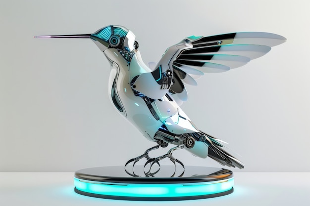 Free photo futuristic robot hummingbird