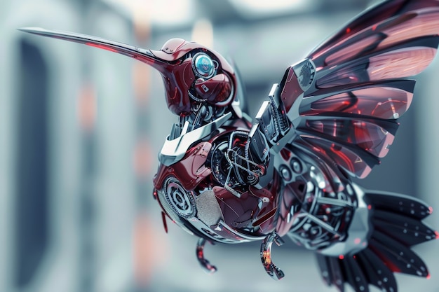 Free Photo futuristic robotic hummingbird