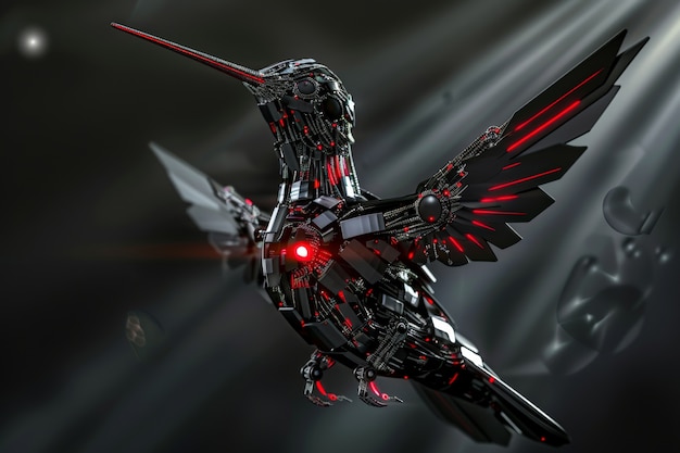 Free Photo futuristic robotic hummingbird