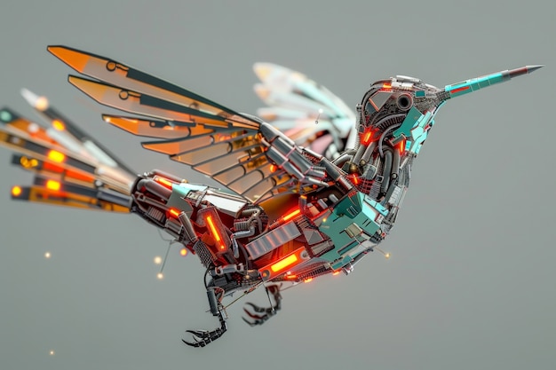 Free Photo futuristic robotic hummingbird